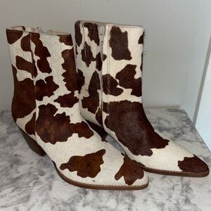 Cow print boots